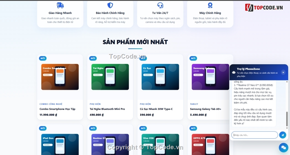 web bán điện thoại,website bán điện thoại,bán website
